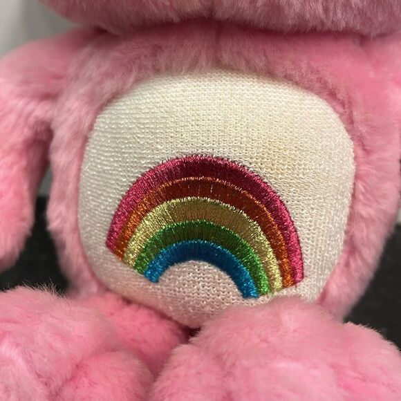 Care Bears Rose Pink   Cheer Bear Rainbow Belly Plush 15 Inch - Picture 3 of 12